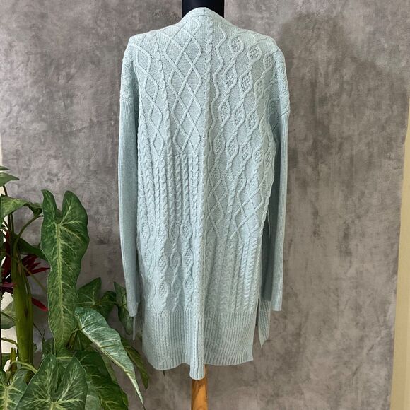 Chico's Women's Cable Stitch Knit Cardigan - Wool Cashmere Blend Medium - Picture 4 of 12